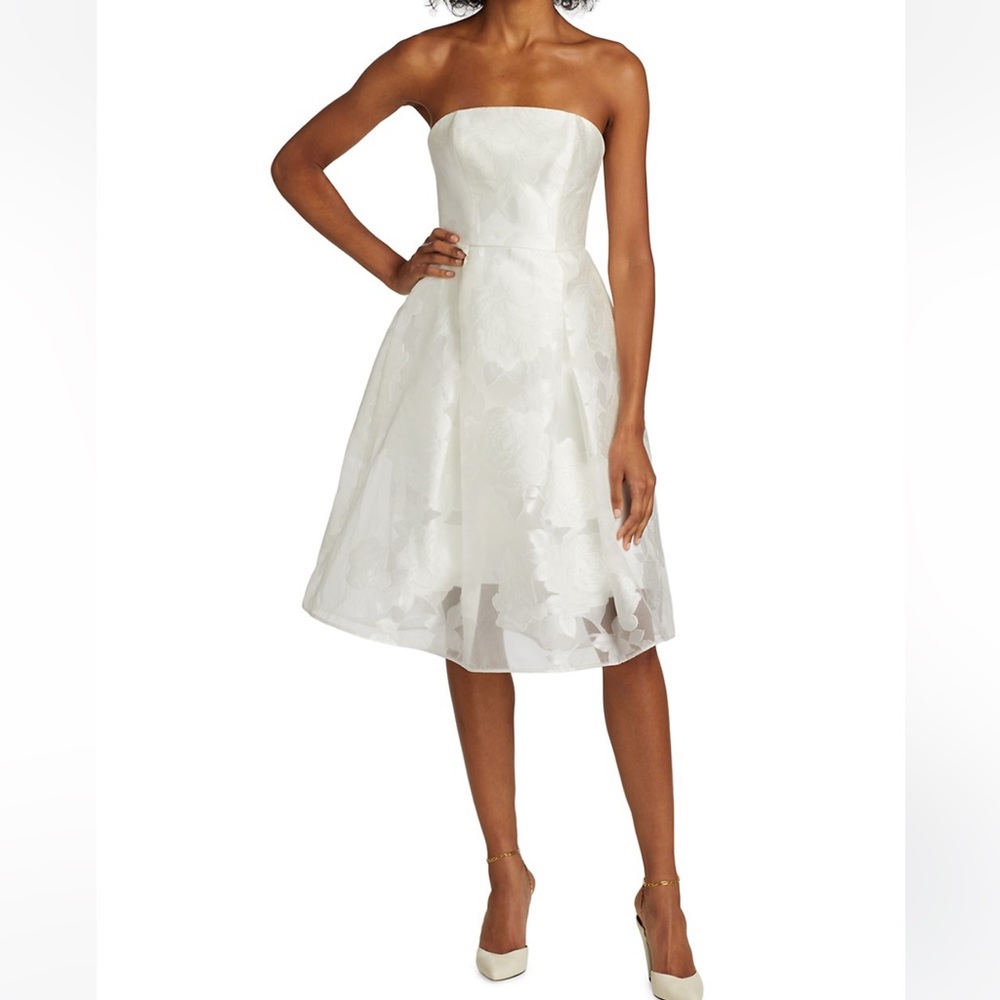 NWT amsale strapless rose fil coupe dress bridal, reception